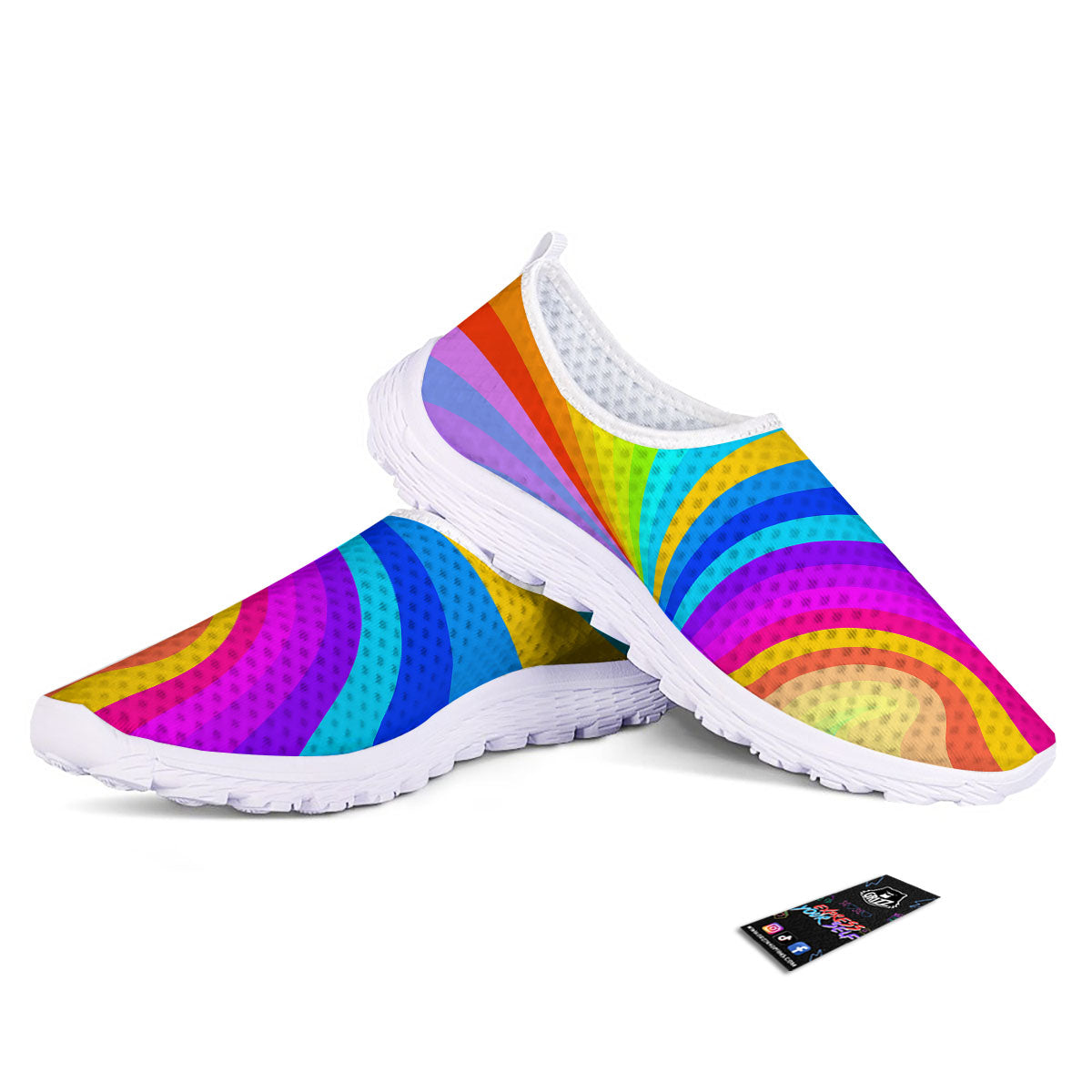 Psychedelic Rainbow Torus Print Nurse Shoes-grizzshop