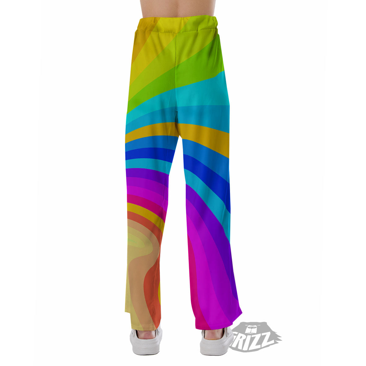 Psychedelic Rainbow Torus Print Pajama Pants-grizzshop