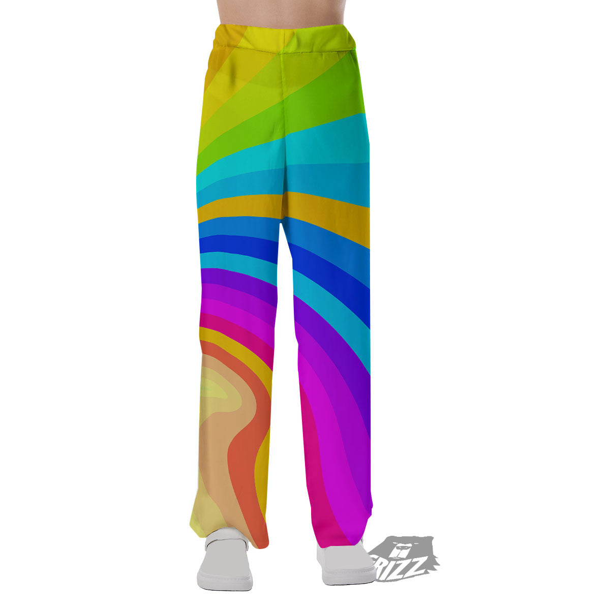 Psychedelic Rainbow Torus Print Pajama Pants-grizzshop