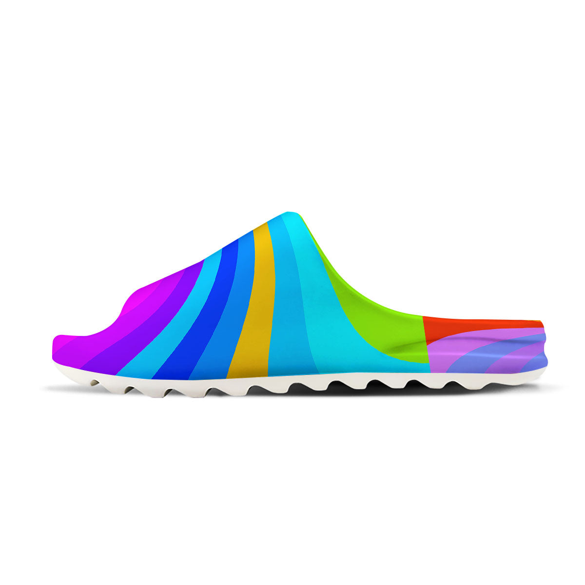Psychedelic Rainbow Torus Print Sandals-grizzshop