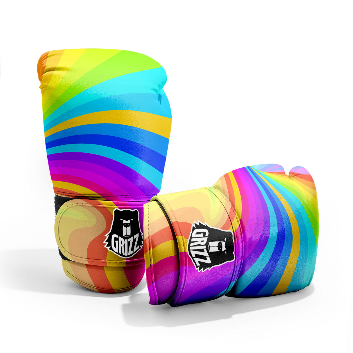 Psychedelic Rainbow Torus Print Pro Boxing Glove
