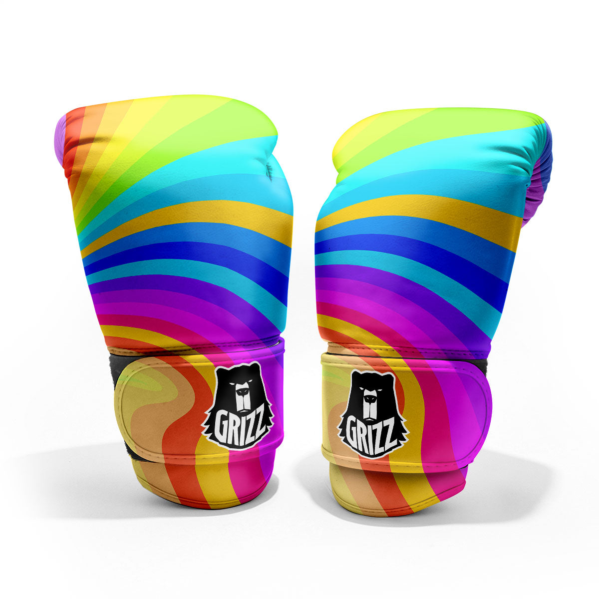 Psychedelic Rainbow Torus Print Pro Boxing Glove