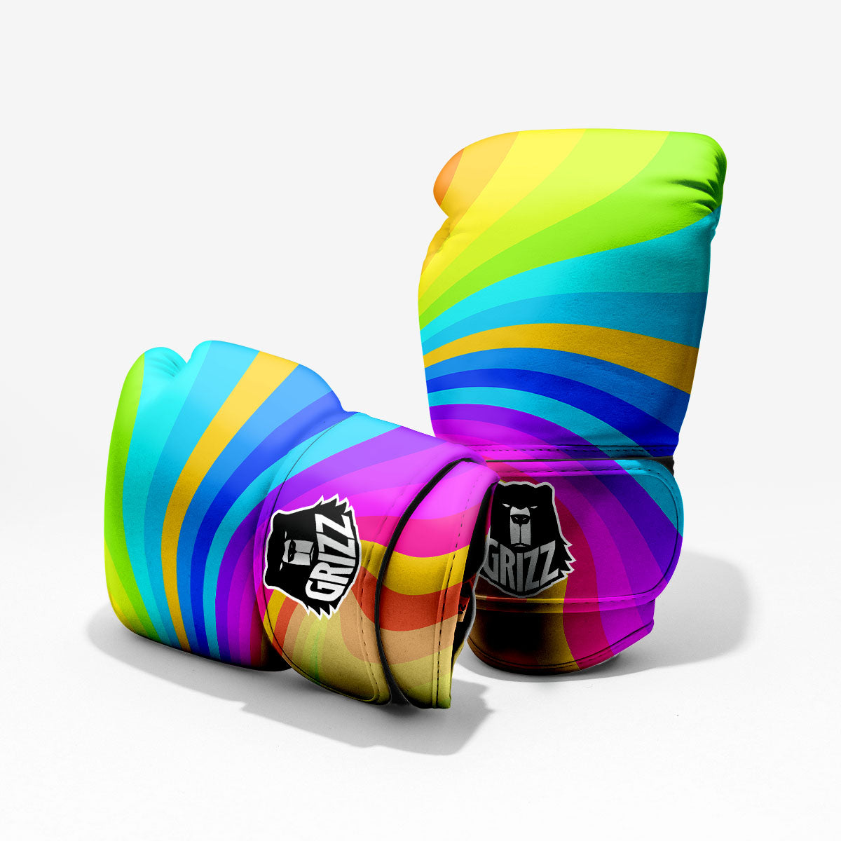 Psychedelic Rainbow Torus Print Pro Boxing Glove