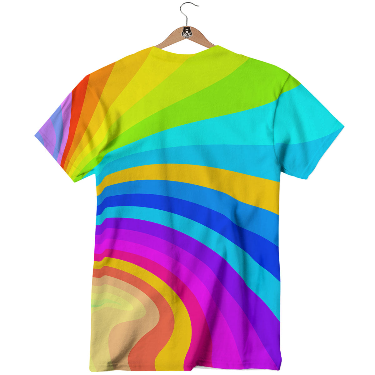 Psychedelic Rainbow Torus Print T-Shirt-grizzshop