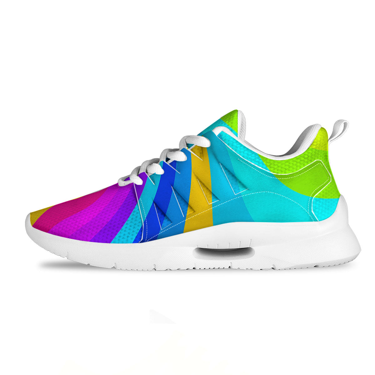 Psychedelic Rainbow Torus Print Tennis Shoes-grizzshop