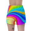 Psychedelic Rainbow Torus Print Women's Shorts-grizzshop