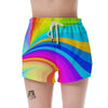 Psychedelic Rainbow Torus Print Women's Shorts-grizzshop