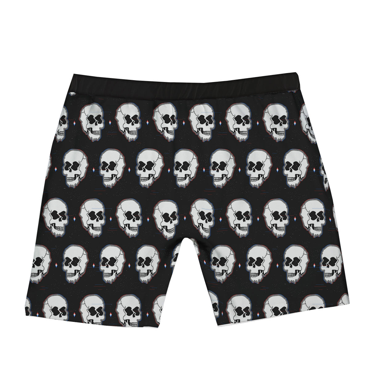 Psychedelic Skull Glitch Print Pattern Boxer Briefs-grizzshop