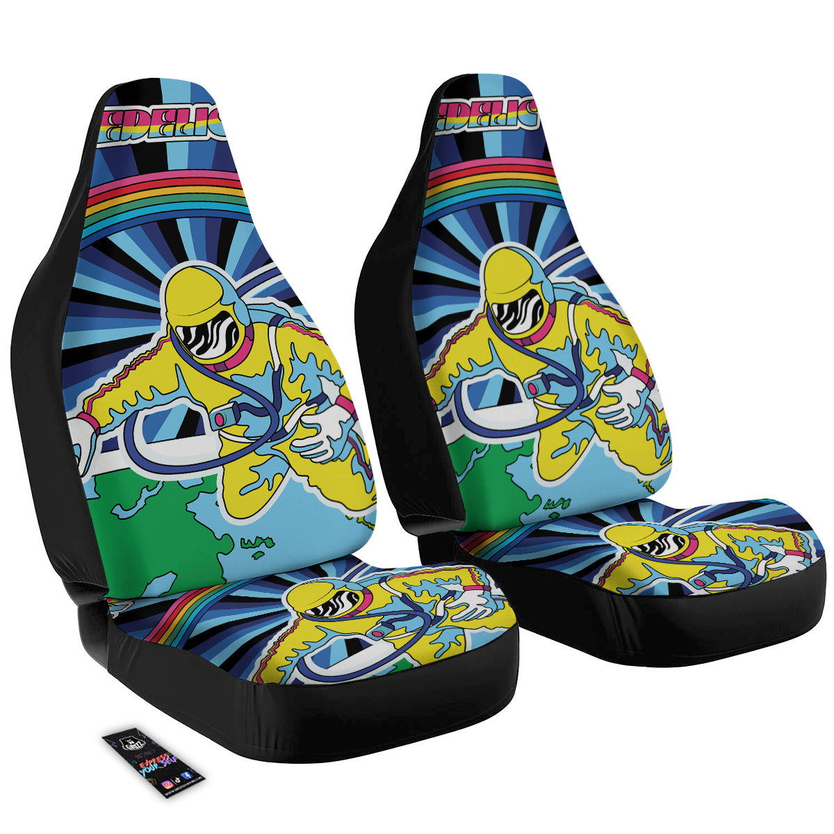 Psychedelic Space And Astronaut Print Car Seat Covers-grizzshop