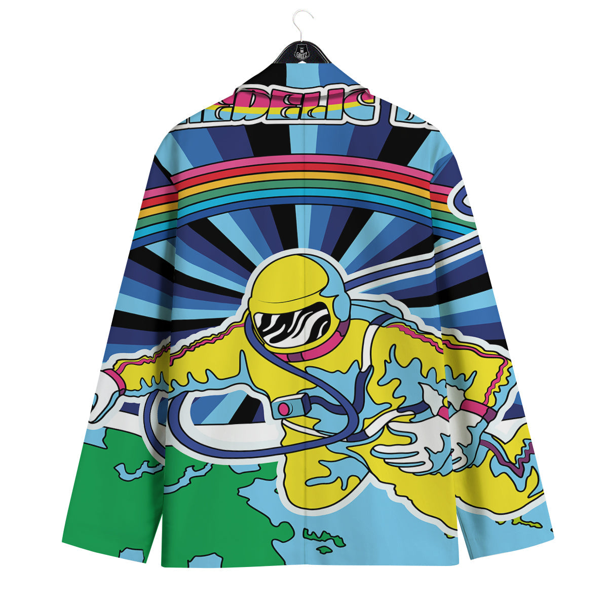Psychedelic Space And Astronaut Print Men's Sport Coat-grizzshop