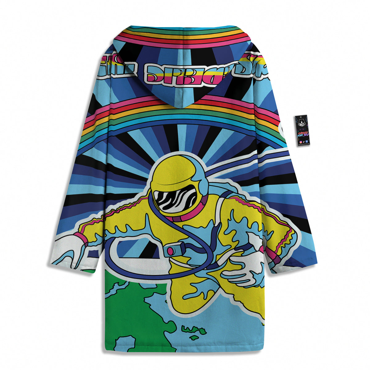 Psychedelic Space And Astronaut Print Men's Windbreaker Jacket-grizzshop