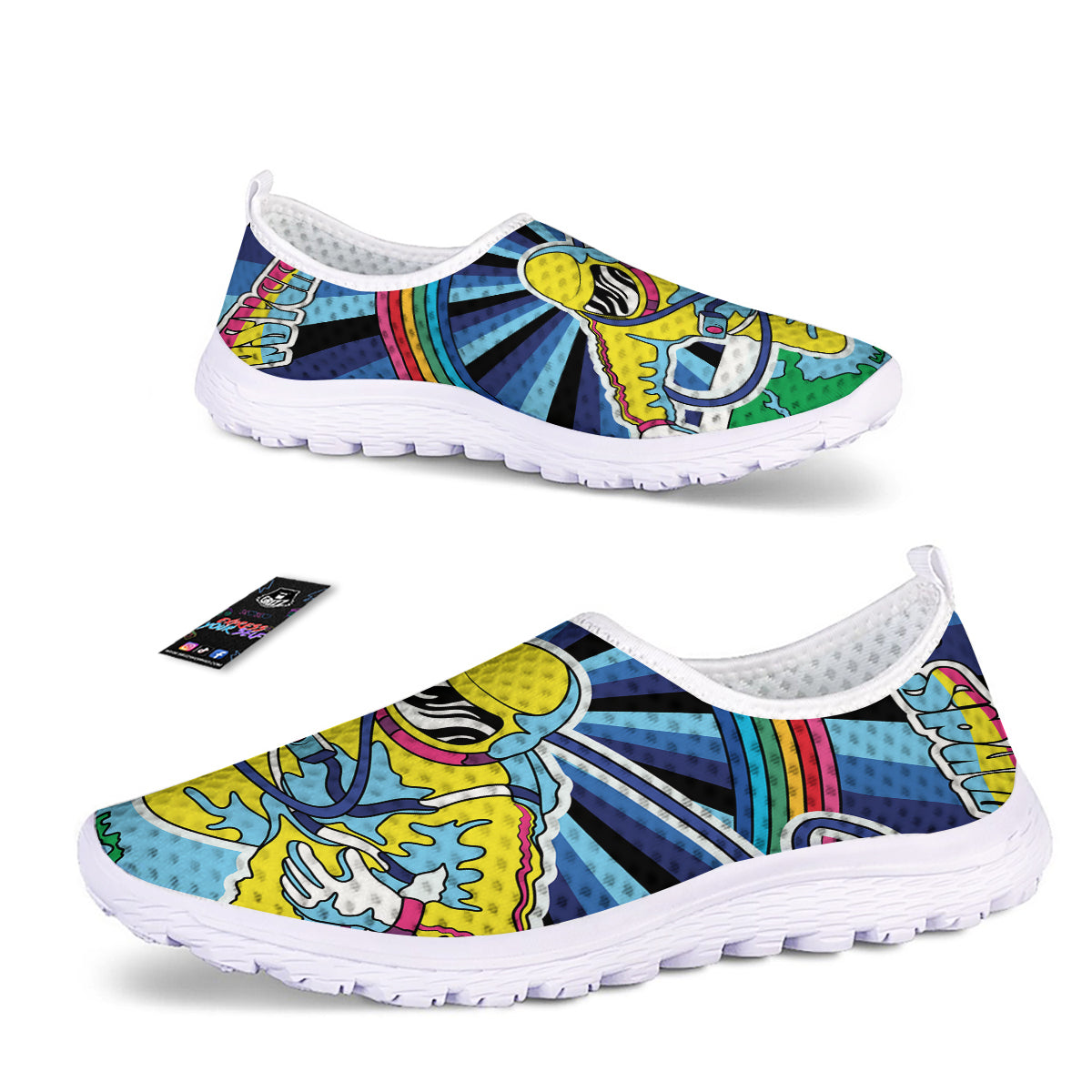 Psychedelic Space And Astronaut Print Nurse Shoes-grizzshop