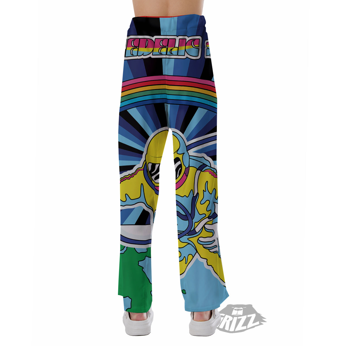 Psychedelic Space And Astronaut Print Pajama Pants-grizzshop