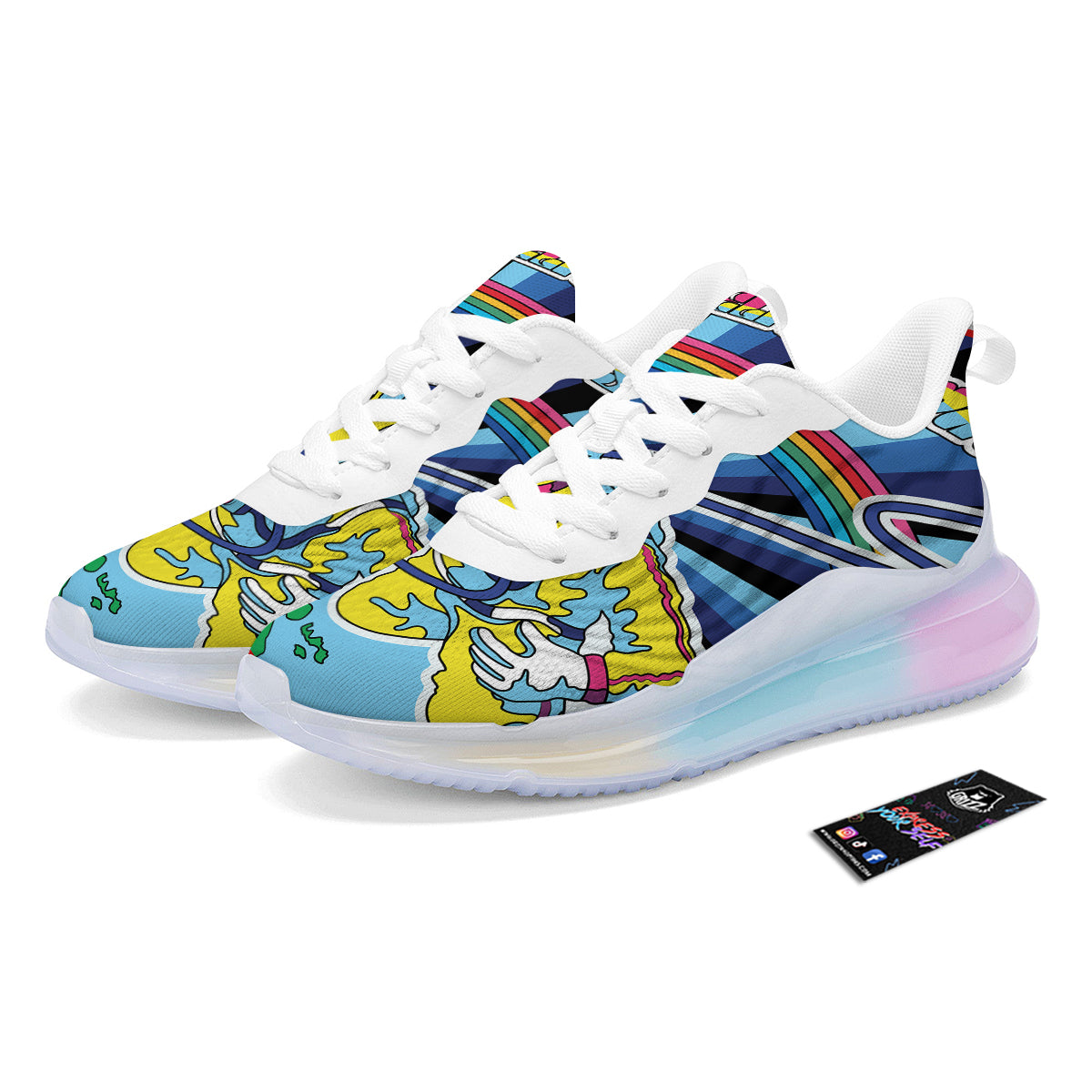 Psychedelic Space And Astronaut Print Running Sneakers-grizzshop