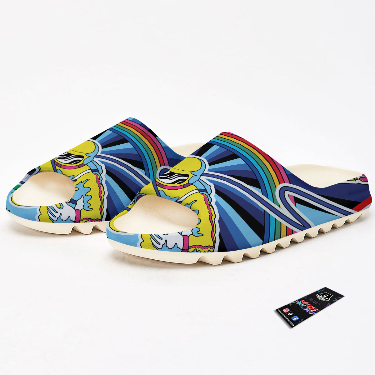 Psychedelic Space And Astronaut Print Sandals-grizzshop