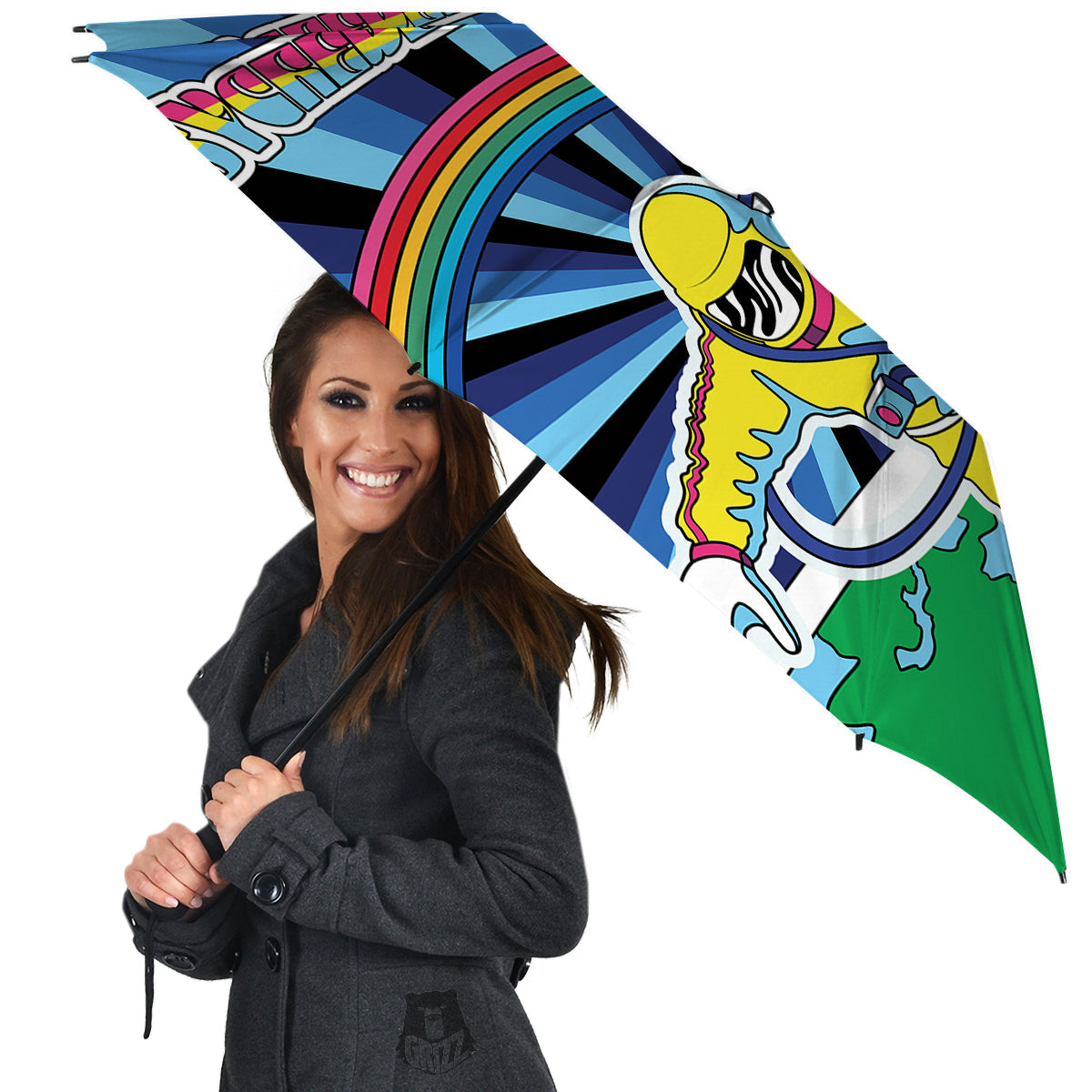 Psychedelic Space And Astronaut Print Umbrella-grizzshop