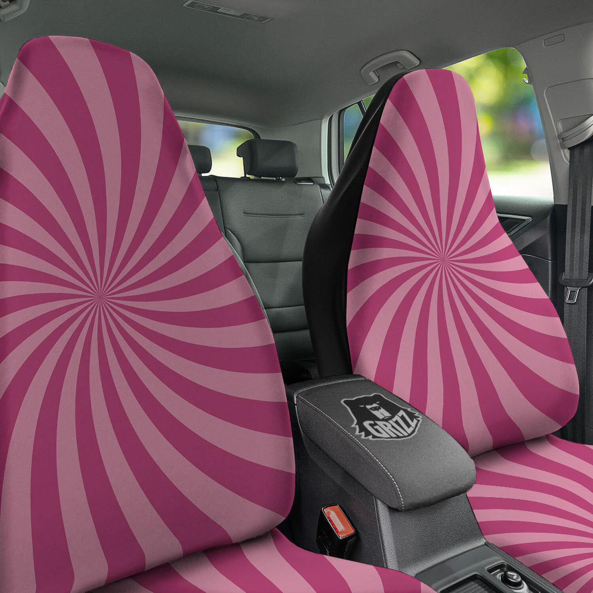 Psychedelic Swirl Pink Print Car Seat Covers-grizzshop