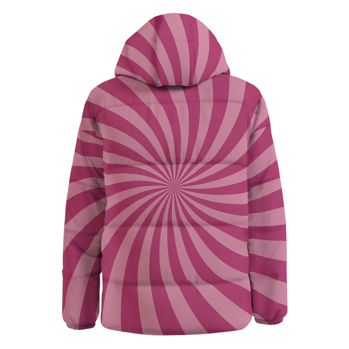 Psychedelic Swirl Pink Print Down Jacket-grizzshop
