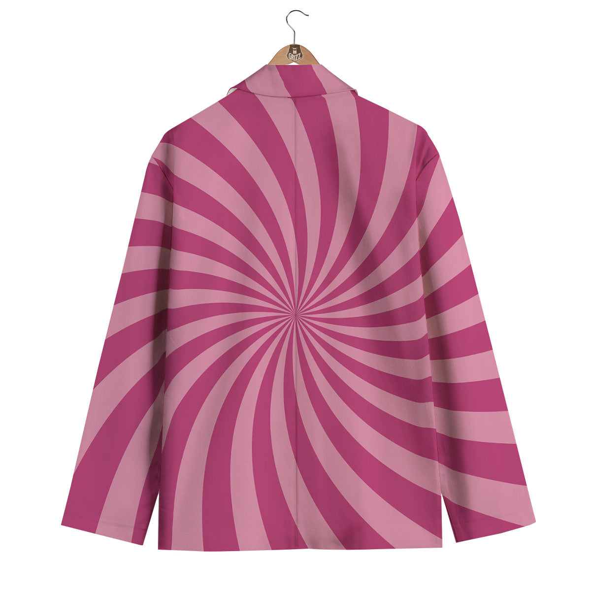Psychedelic Swirl Pink Print Men's Blazer-grizzshop