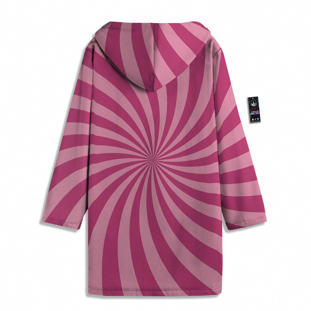 Psychedelic Swirl Pink Print Men's Windbreaker Jacket-grizzshop