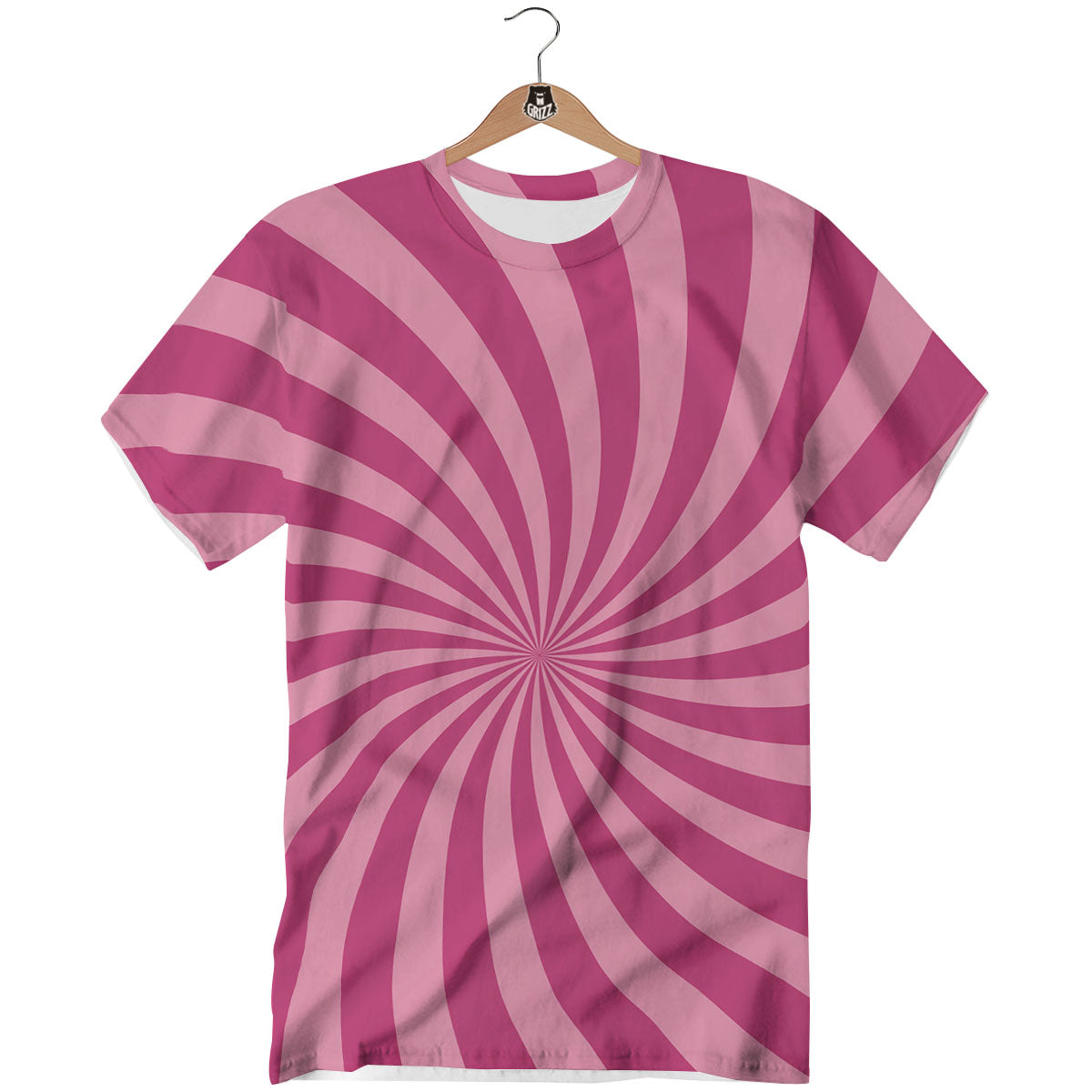 Psychedelic Swirl Pink Print T-Shirt-grizzshop