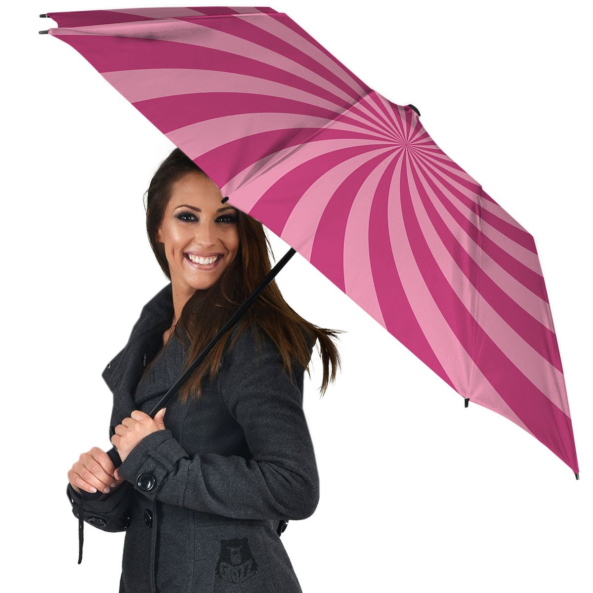 Psychedelic Swirl Pink Print Umbrella-grizzshop