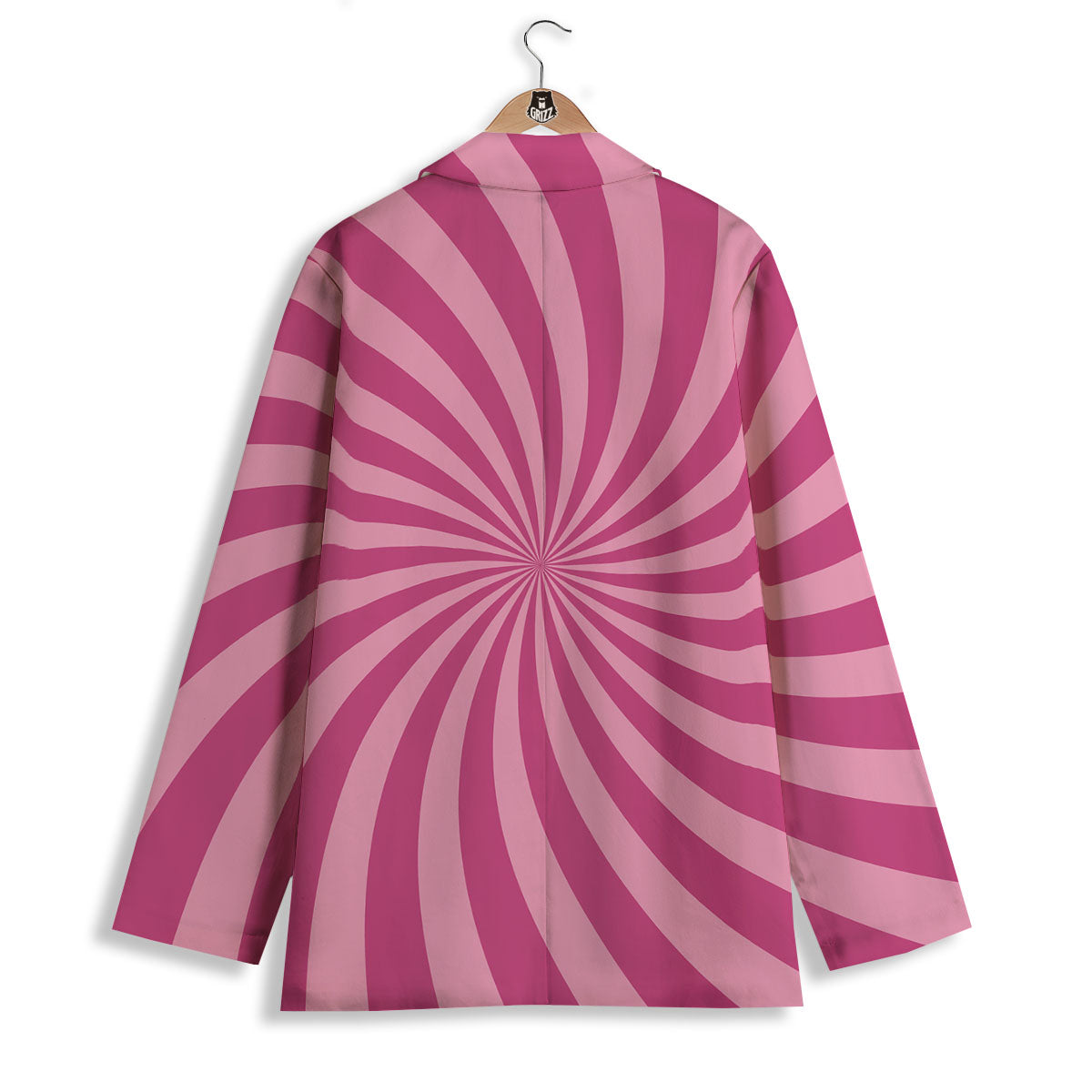 Psychedelic Swirl Pink Print Women's Blazer-grizzshop