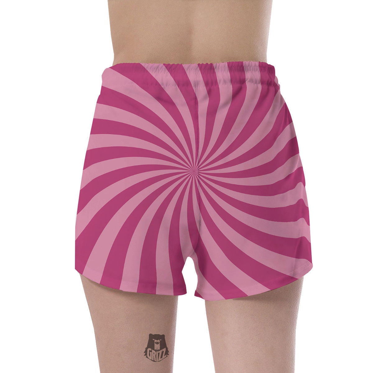 Psychedelic Swirl Pink Print Women's Shorts-grizzshop
