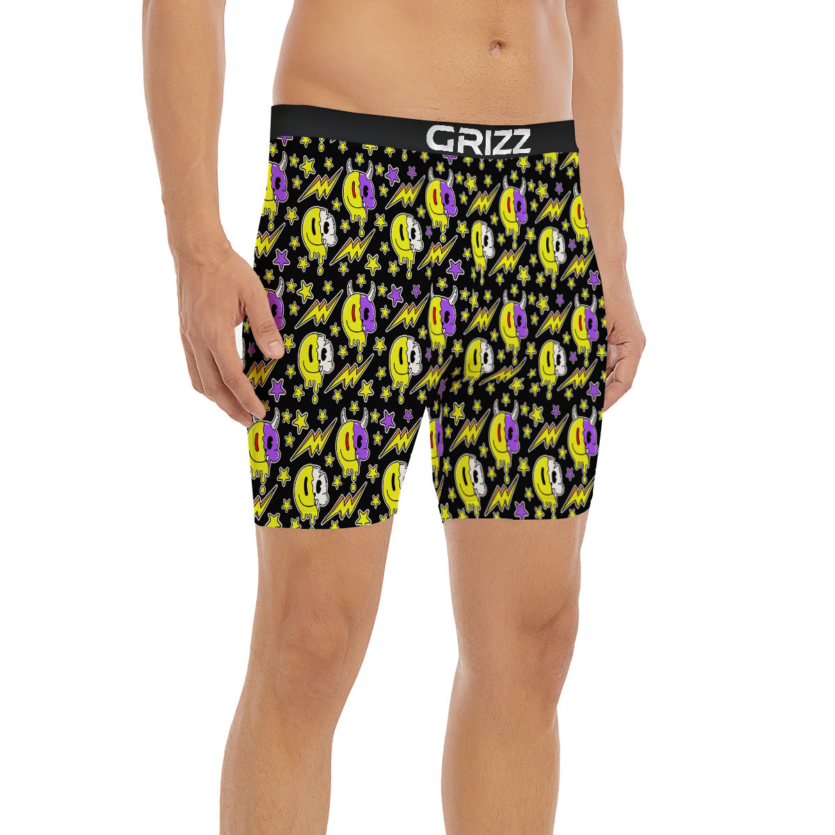 Psychedelic Trippy Acid Emoji Print Pattern Boxer Briefs-grizzshop