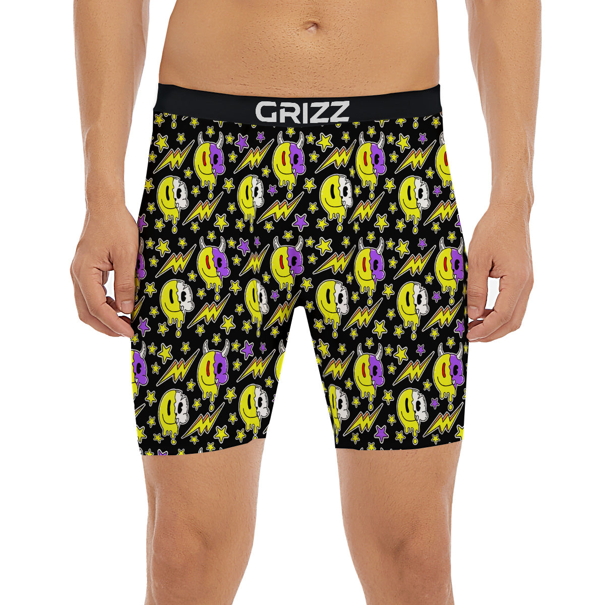 Psychedelic Trippy Acid Emoji Print Pattern Boxer Briefs-grizzshop