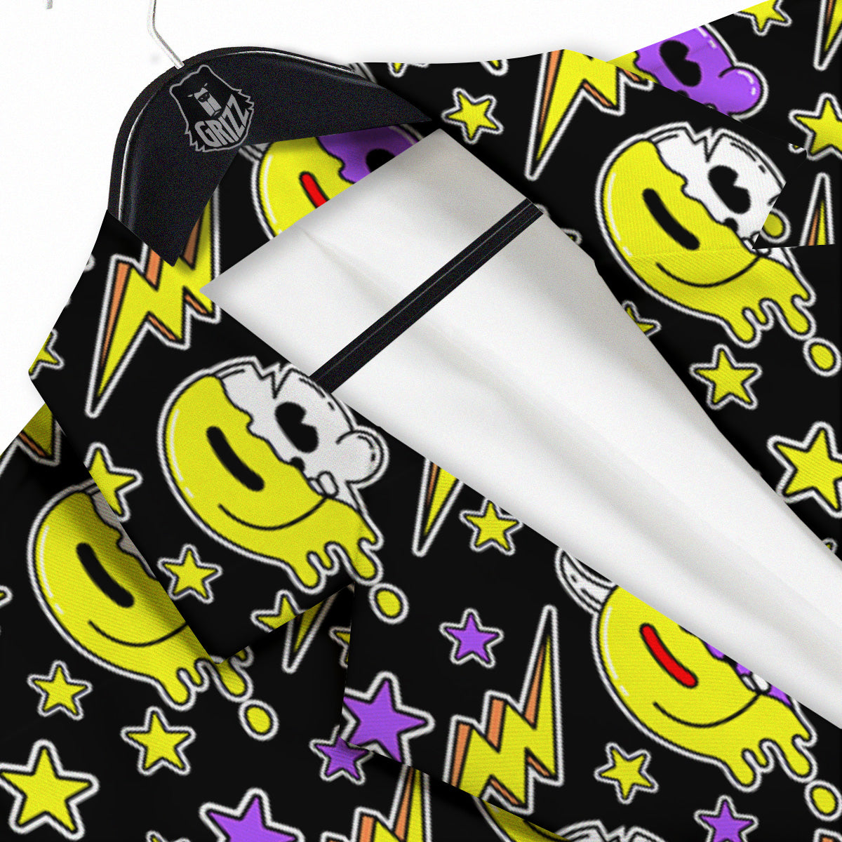 Psychedelic Trippy Acid Emoji Print Pattern Men's Sport Coat-grizzshop