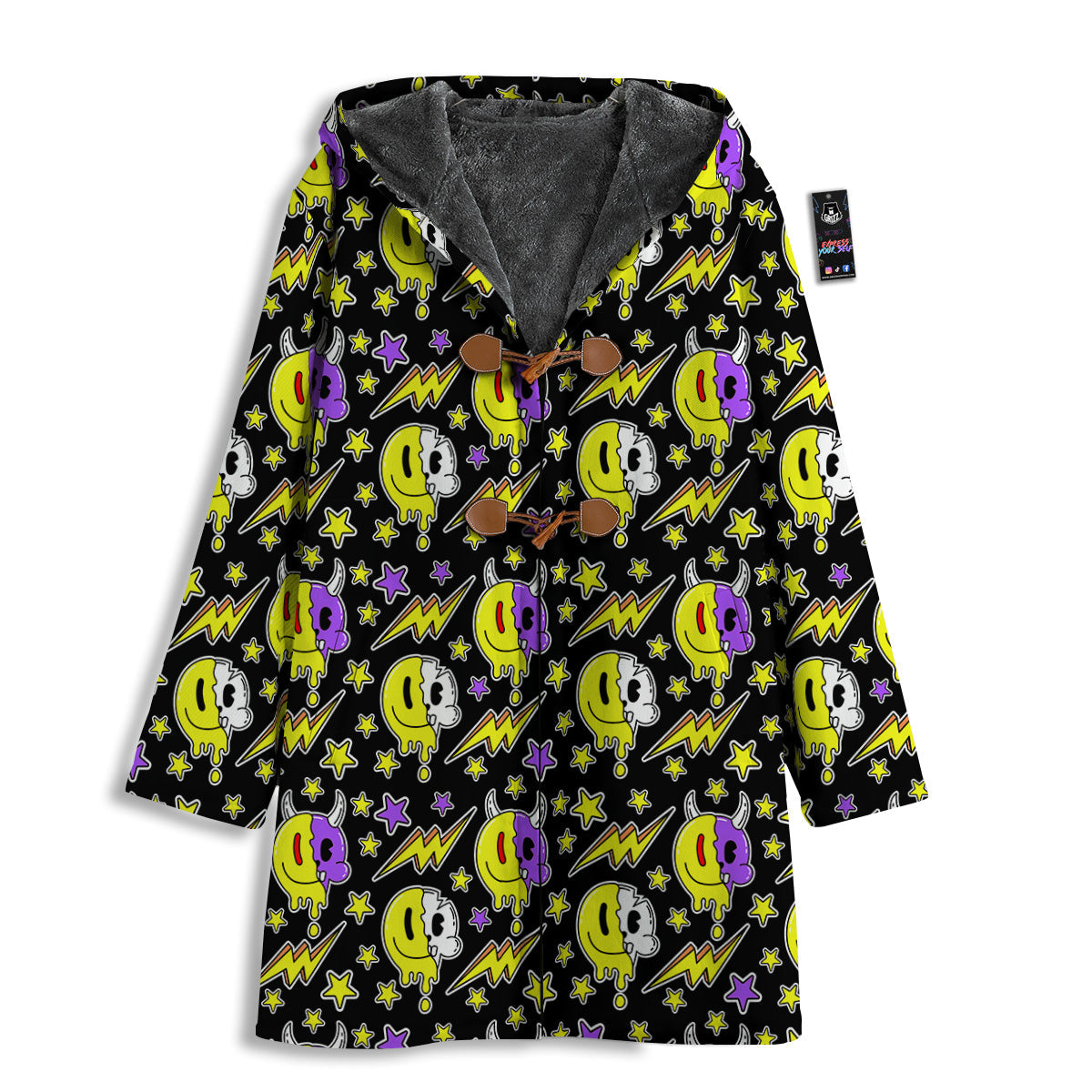 Psychedelic Trippy Acid Emoji Print Pattern Men's Windbreaker Jacket-grizzshop