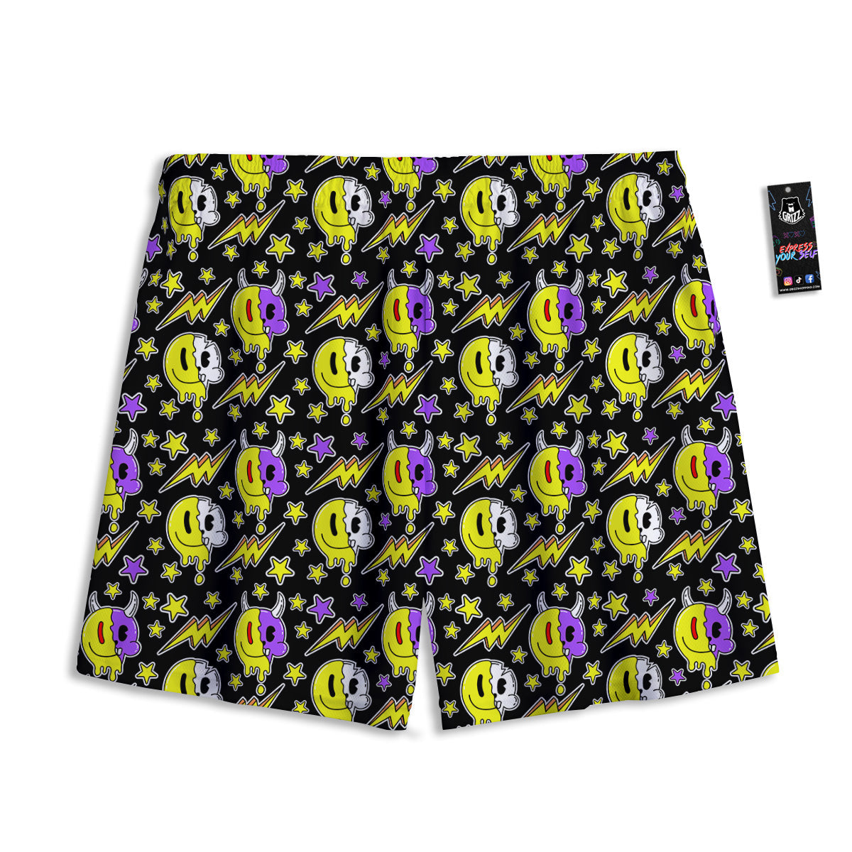 Rasta Lion Grunge Print Mesh Shorts