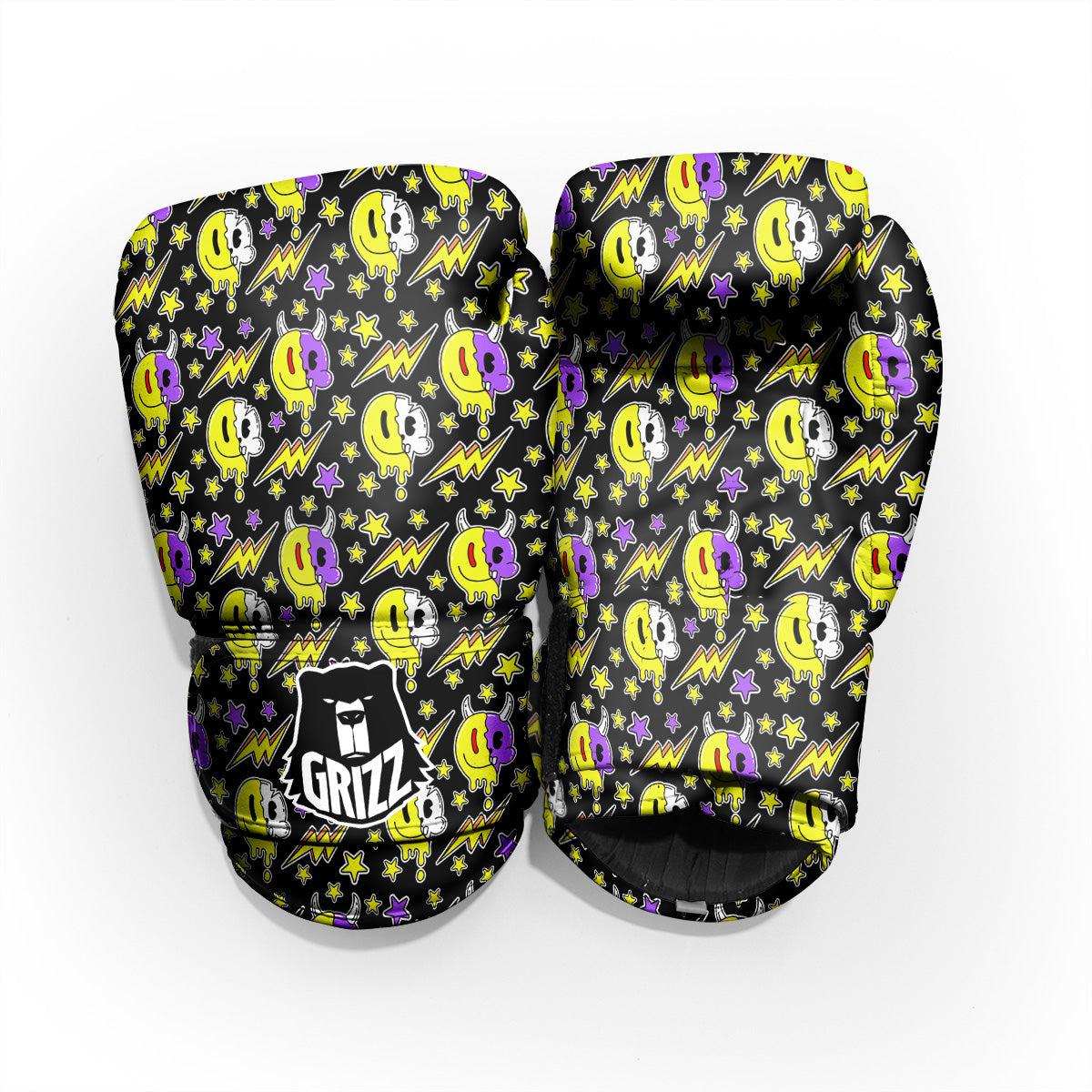Psychedelic Trippy Acid Emoji Print Pattern Pro Boxing Glove