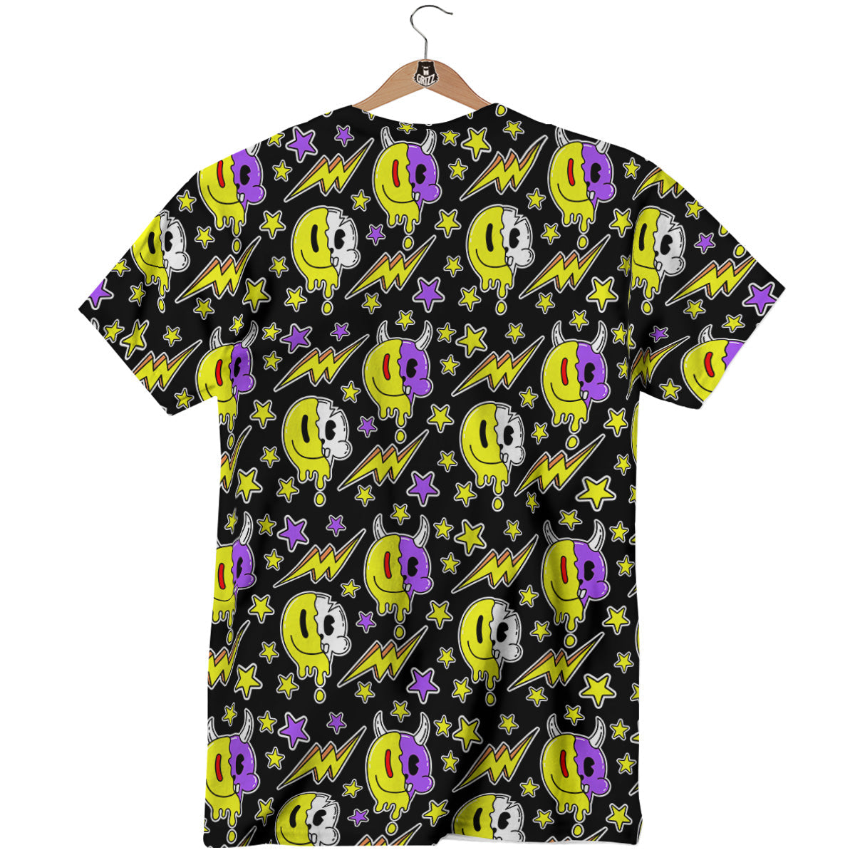 Psychedelic Trippy Acid Emoji Print Pattern T-Shirt-grizzshop