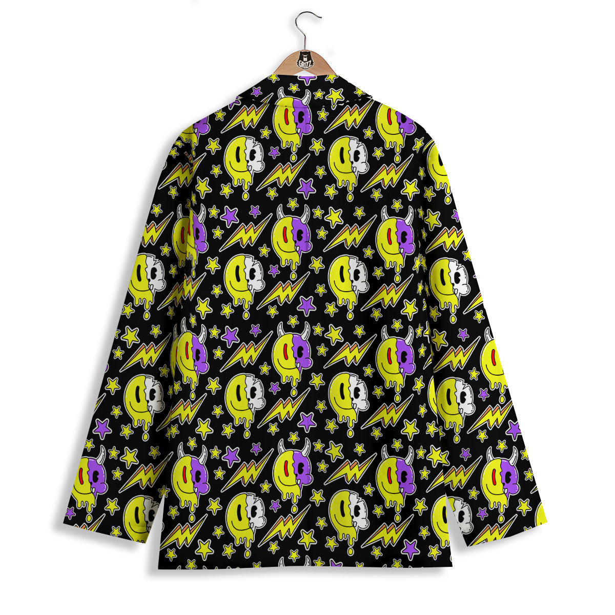 Psychedelic Trippy Acid Emoji Print Pattern Women's Blazer-grizzshop