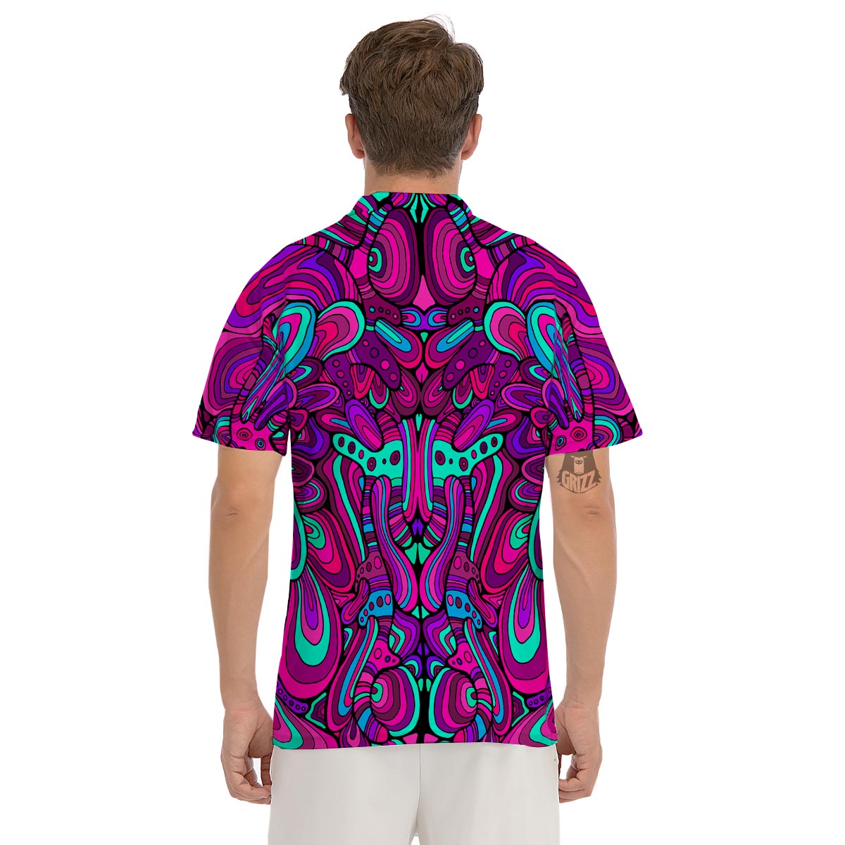 Psychedelic Trippy Doodle Men's Golf Shirts-grizzshop