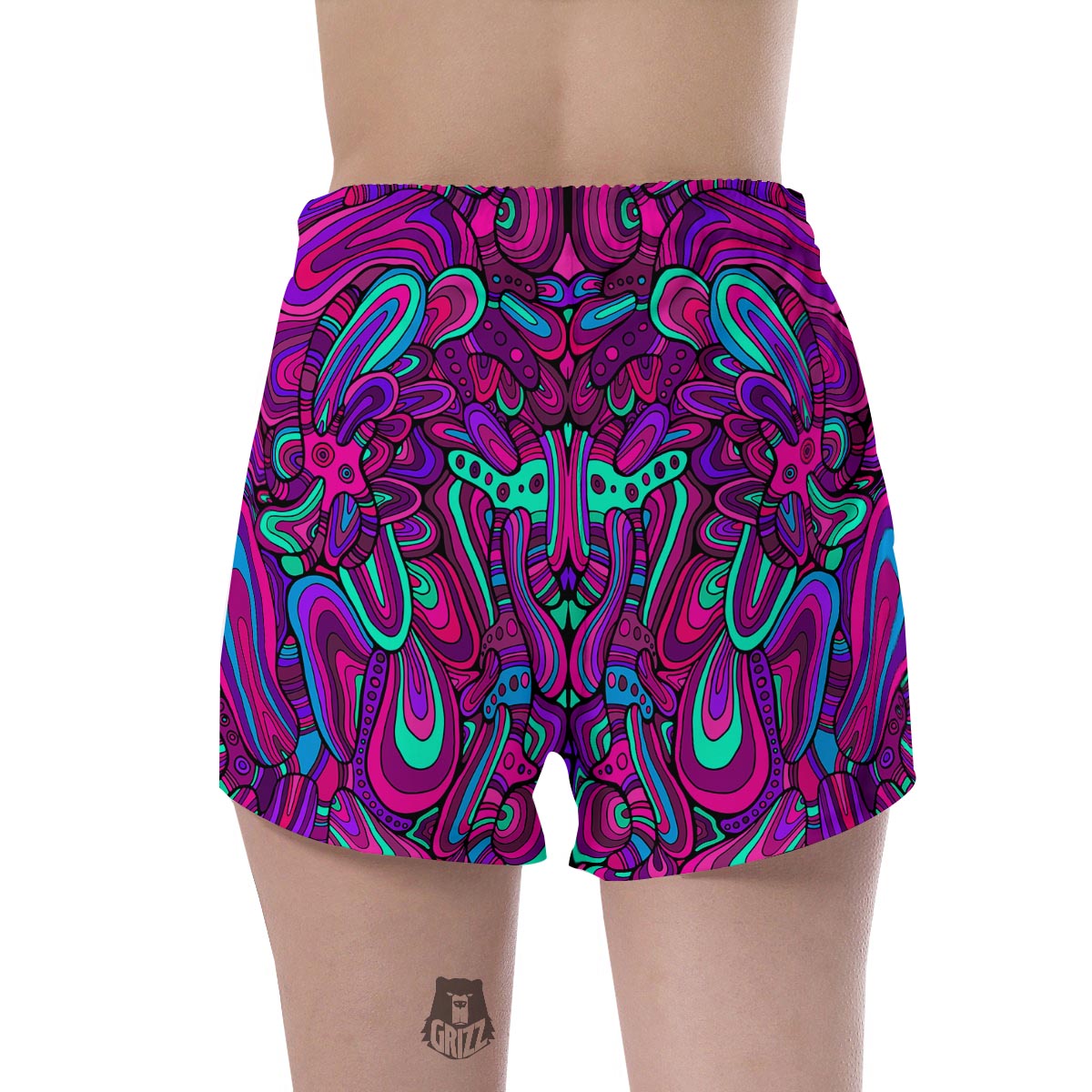 Psychedelic Trippy Doodle Women's Shorts-grizzshop