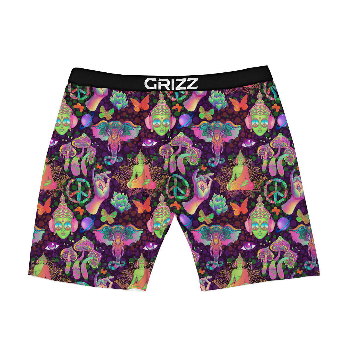 Psychedelic Trippy Drug Cartoon Print Pattern Boxer Briefs-grizzshop