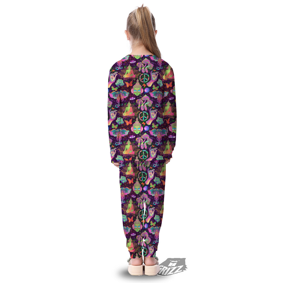 Psychedelic Trippy Drug Cartoon Print Pattern Kid's Pajamas-grizzshop