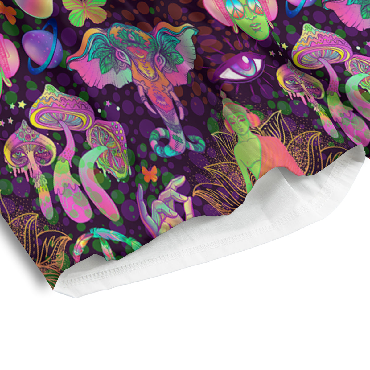 Psychedelic Trippy Drug Cartoon Print Pattern Men's Athletic Shorts