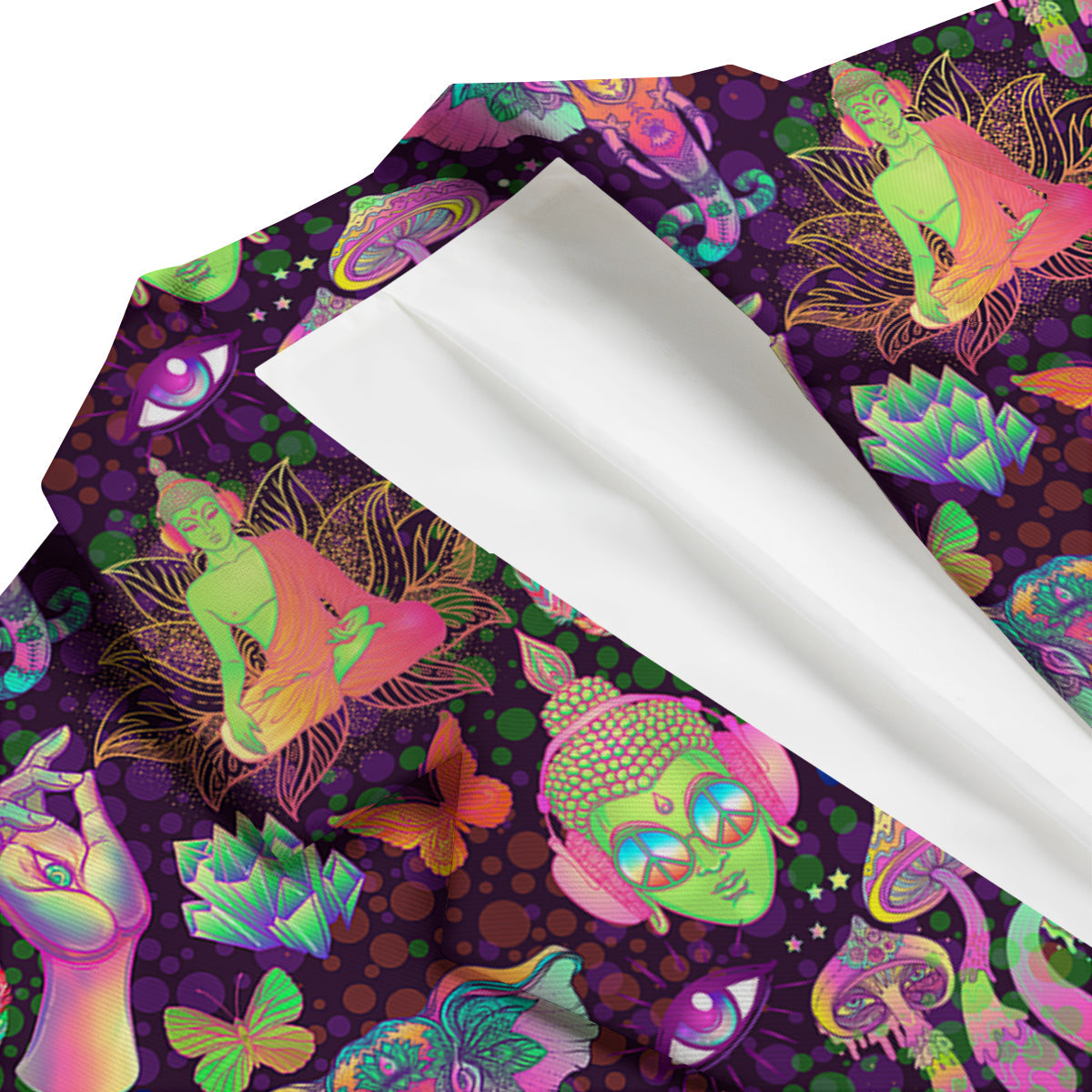 Psychedelic Trippy Drug Cartoon Print Pattern Men's Blazer-grizzshop