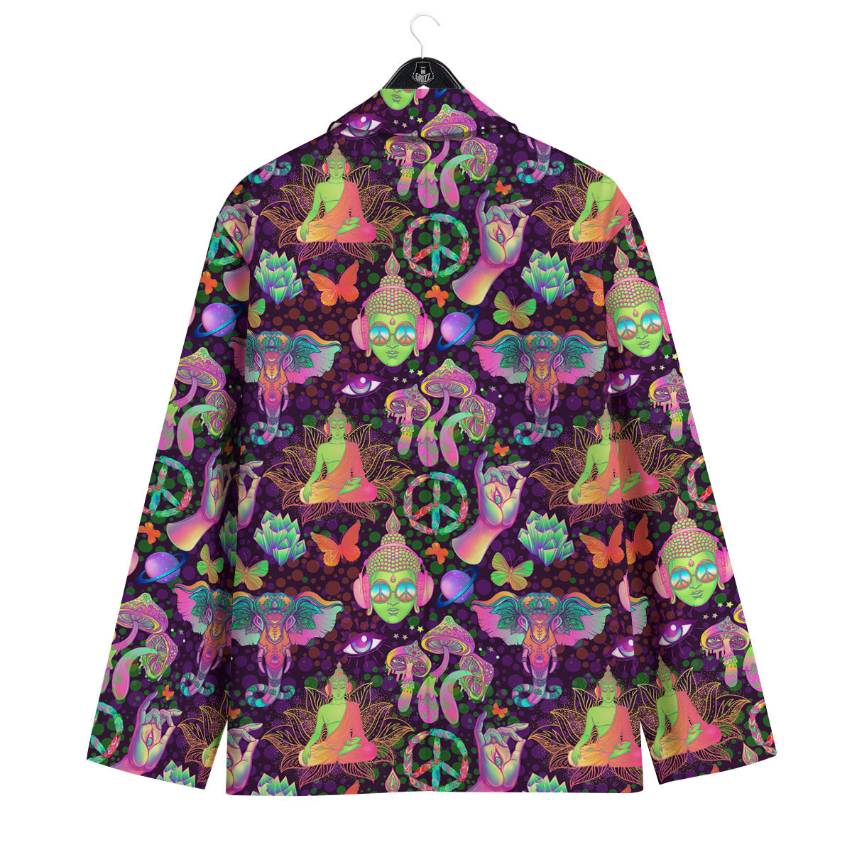 Psychedelic Trippy Drug Cartoon Print Pattern Men's Sport Coat-grizzshop