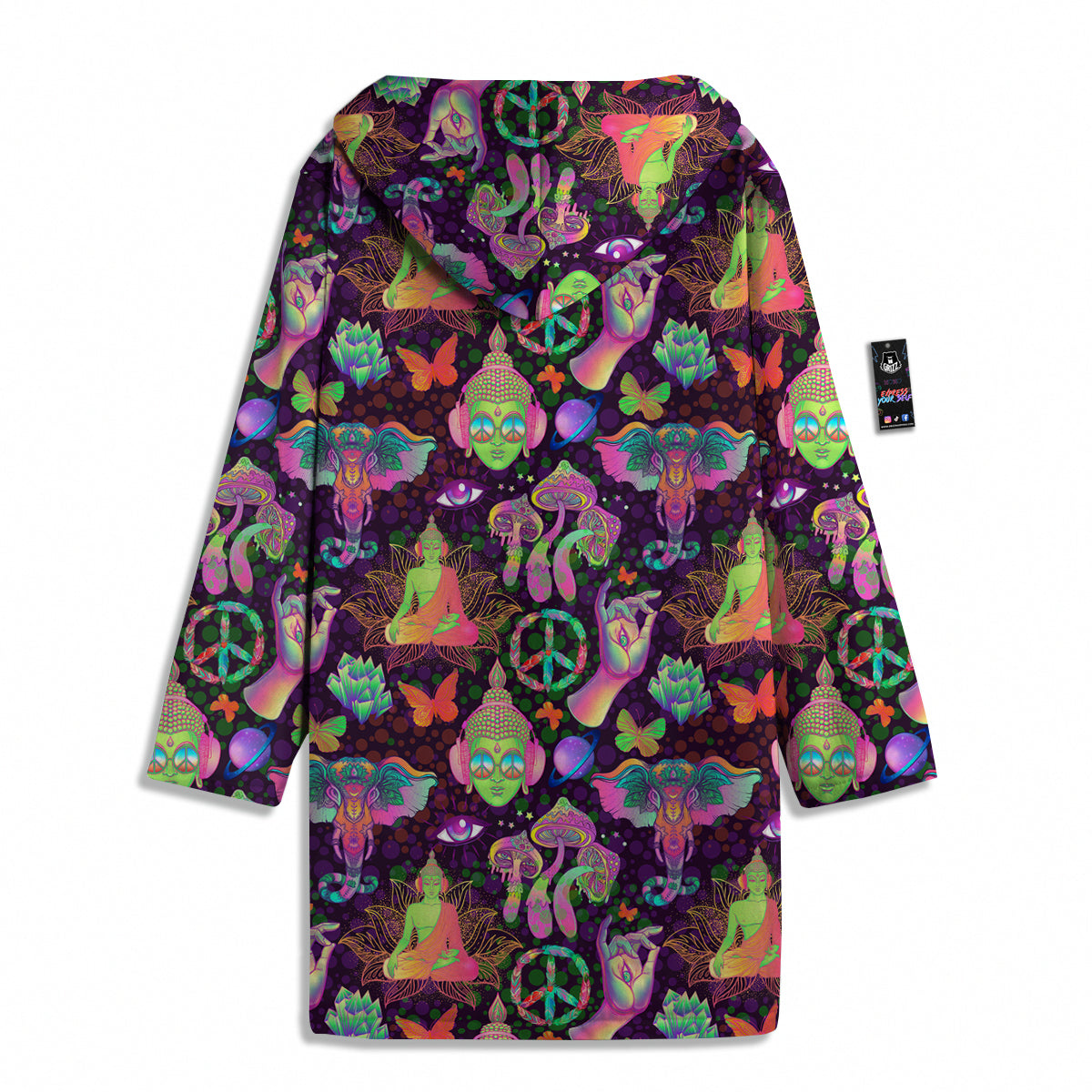 Psychedelic Trippy Drug Cartoon Print Pattern Men's Windbreaker Jacket-grizzshop