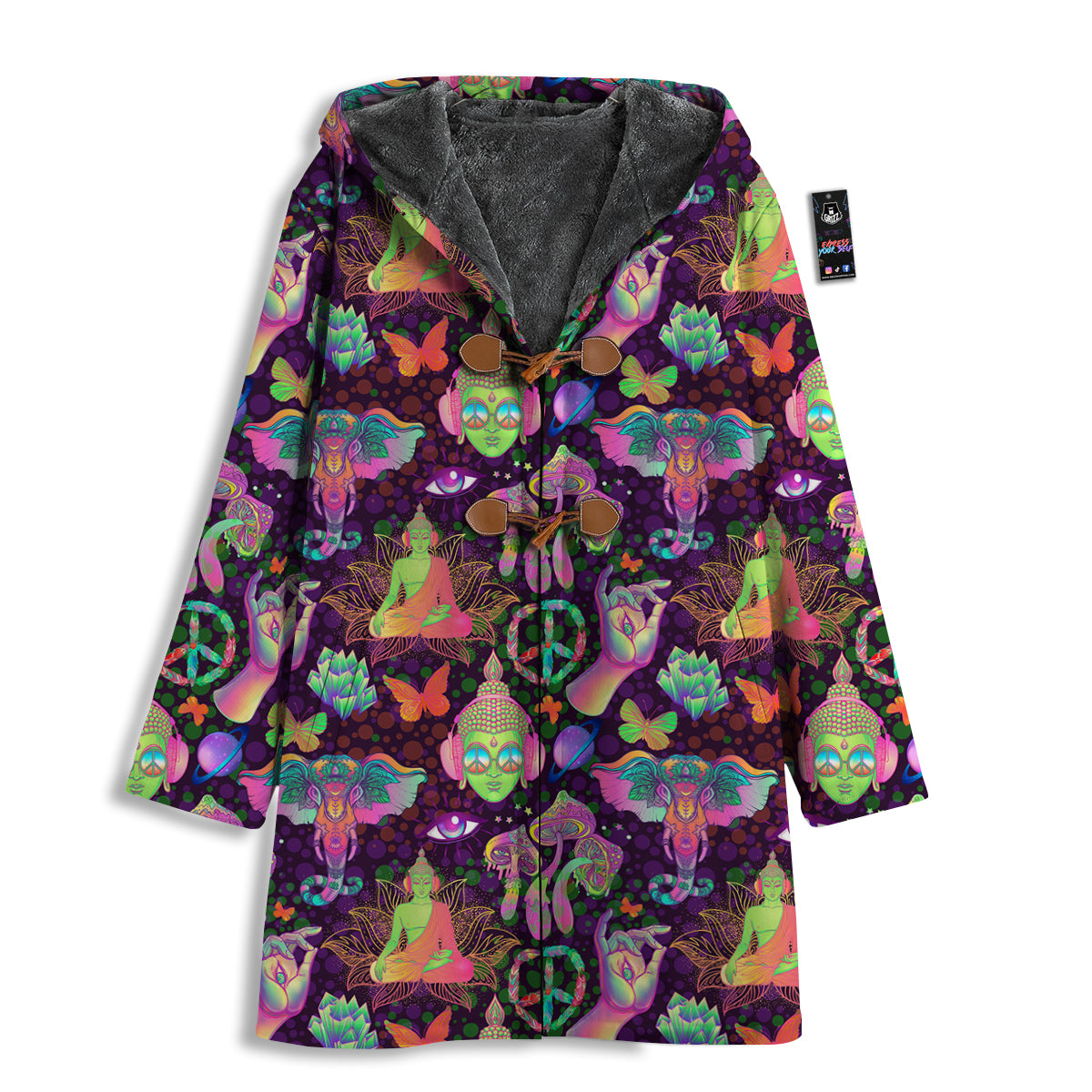 Psychedelic Trippy Drug Cartoon Print Pattern Men's Windbreaker Jacket-grizzshop