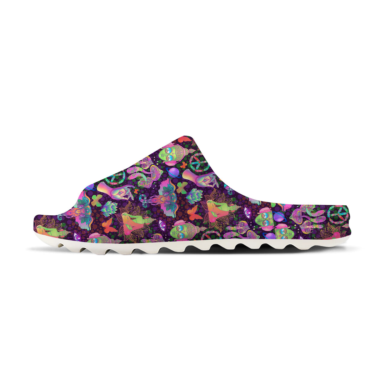 Psychedelic Trippy Drug Cartoon Print Pattern Sandals-grizzshop