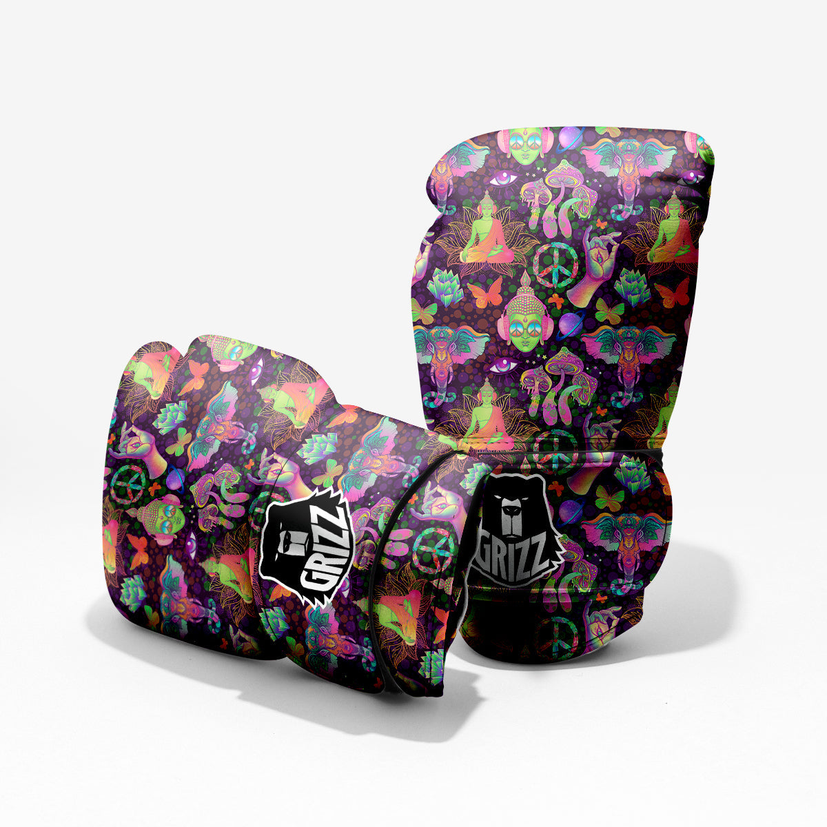 Psychedelic Trippy Drug Cartoon Print Pattern Pro Boxing Glove
