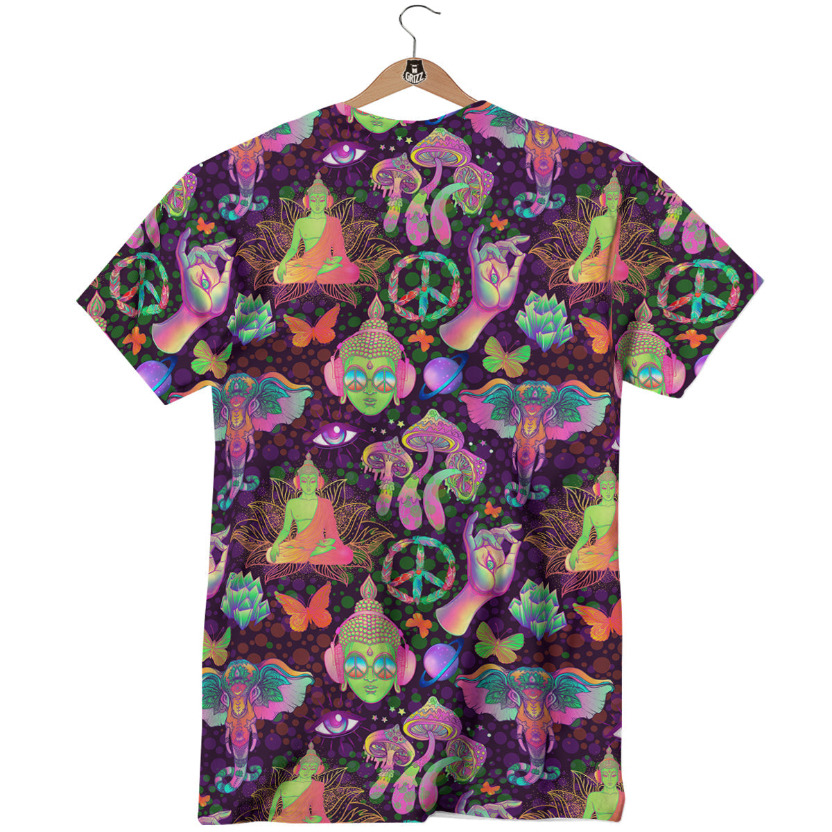 Psychedelic Trippy Drug Cartoon Print Pattern T-Shirt-grizzshop