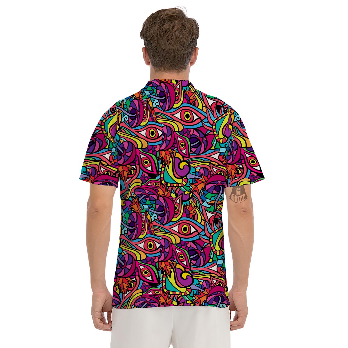 Psychedelic Trippy Eye Men's Golf Shirts-grizzshop