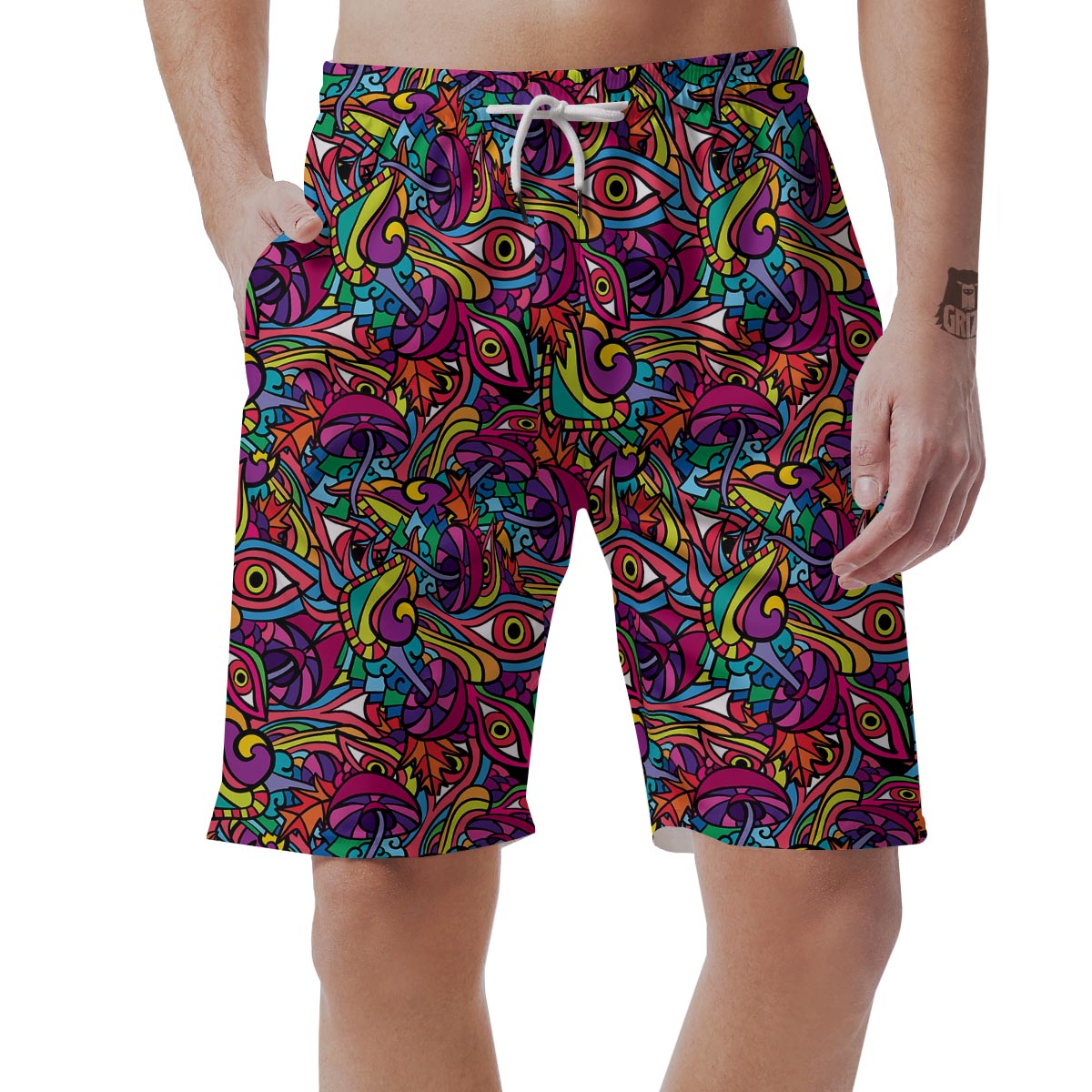 Psychedelic Trippy Eye Men's Shorts-grizzshop